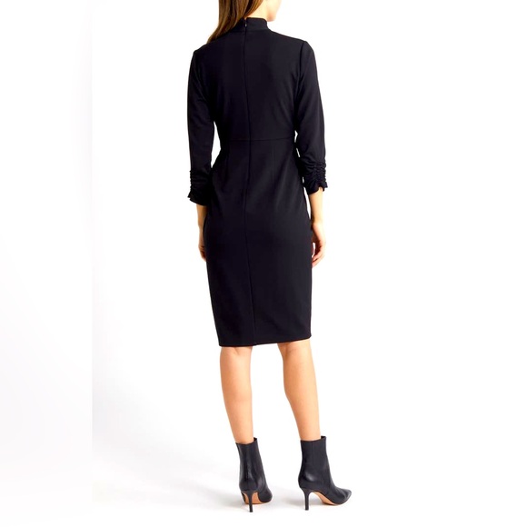 ♥️ Mock Neck Side Twist Sheath Dress - Picture 2 of 5